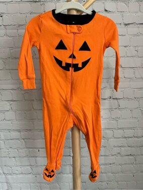 ⭐️⭐️PICK 5 / $20 PLACE Baby Orange Pumpkin Jack-O'-Lantern One-Piece Pajamas